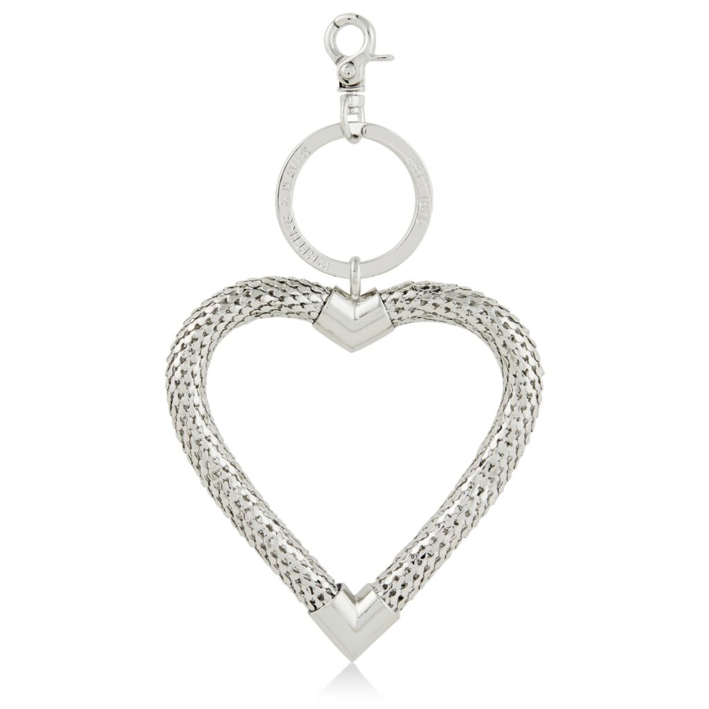 Snake Mesh Heart Keychain Clip - Whiting And Davis Collection