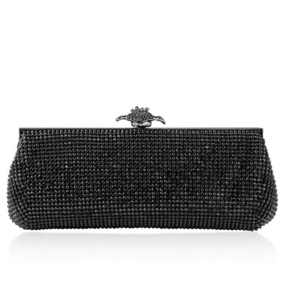 All Over Crystal Flower Clutch