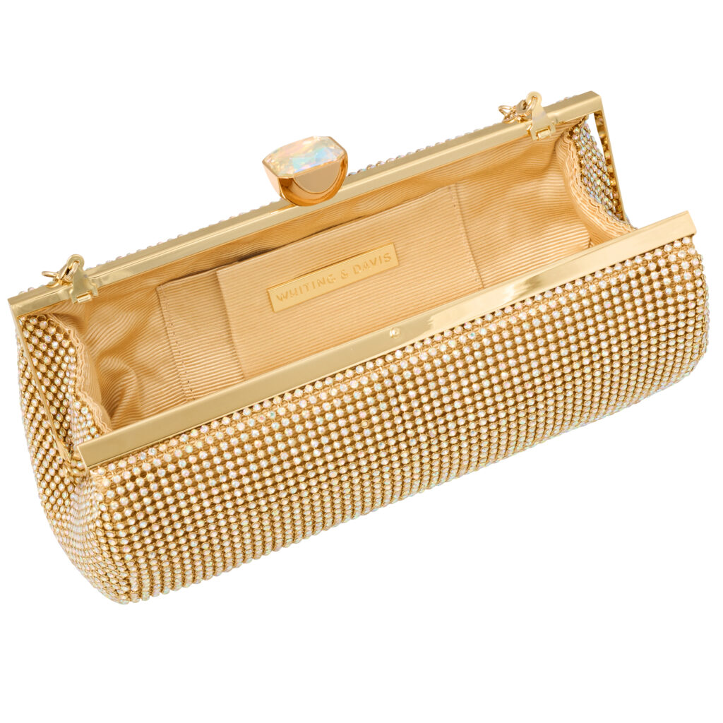 Tube Plus Crystal Leather Clutch