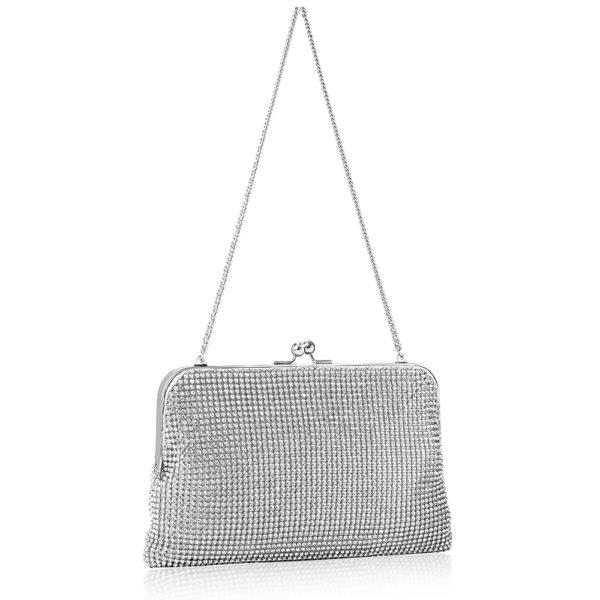 Crystal Dimple Mesh Clutch - Image 3