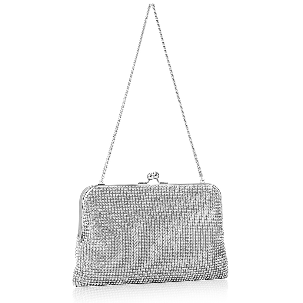 Crystal Dimple Mesh Clutch - Whiting and Davis Collection