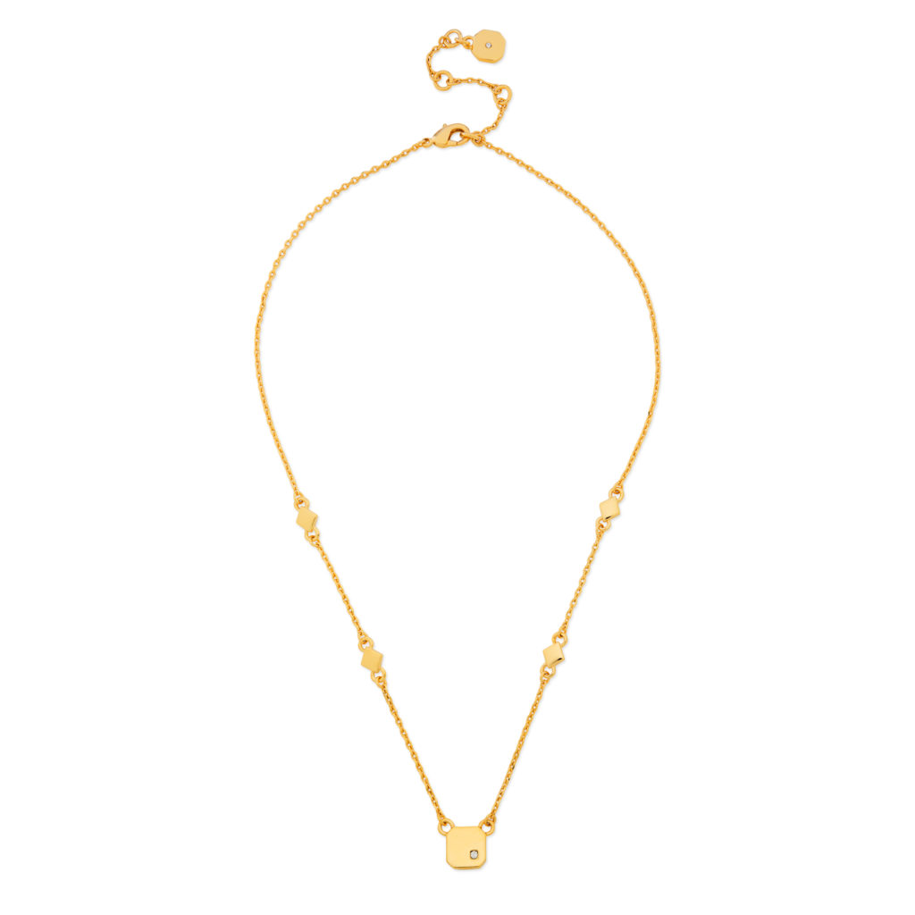 Deco Dainty Square Necklace - Whiting and Davis Collection