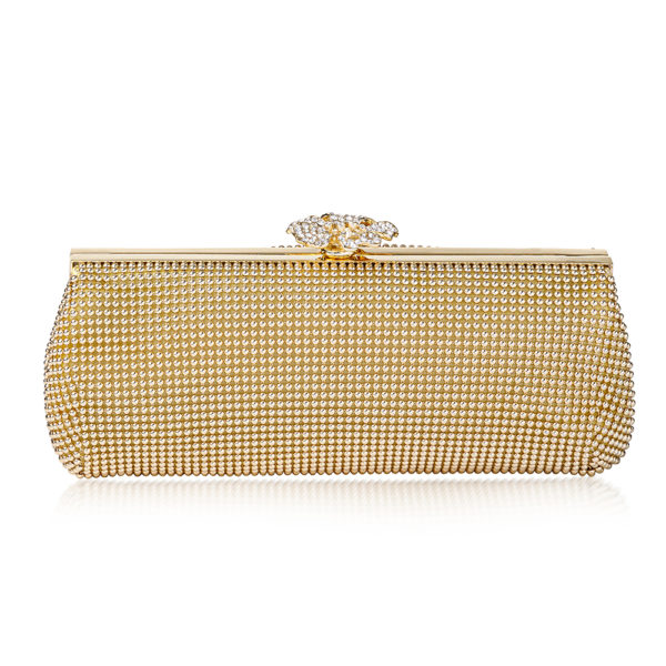 Crystal Flower Clasp Clutch